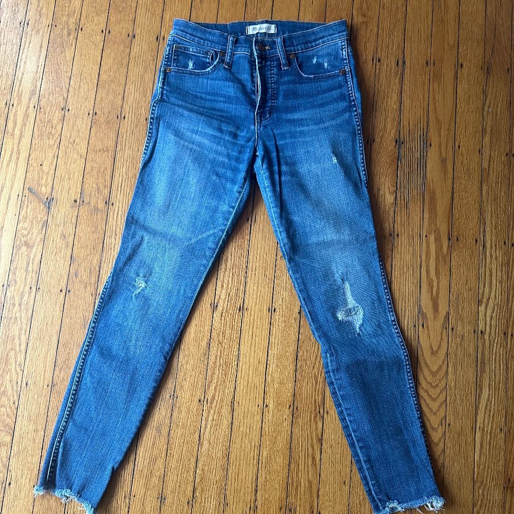 Madewell 9" High-Rise Skinny Jeans - Distressed - Size 25